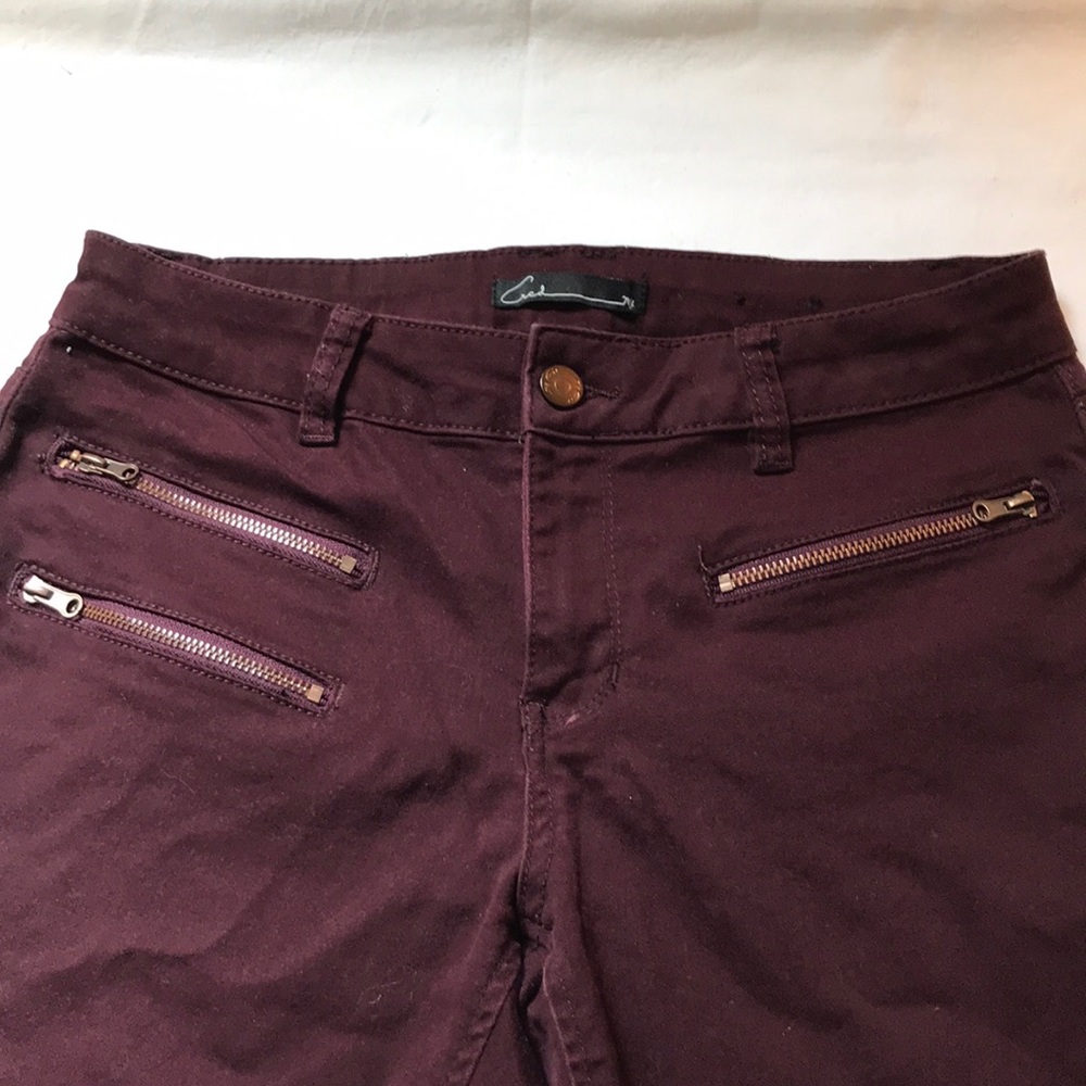 Burgundy stretchy skinny dress pants - Picture 3 of 5